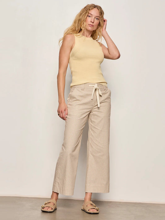 Lily Stripe Cropped Pant Lido Stripe