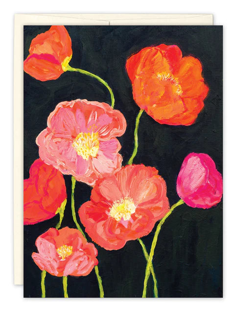 Orange Poppies Birthday Card
