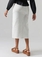 Load image into Gallery viewer, Denim Midi Skirt - Chalk
