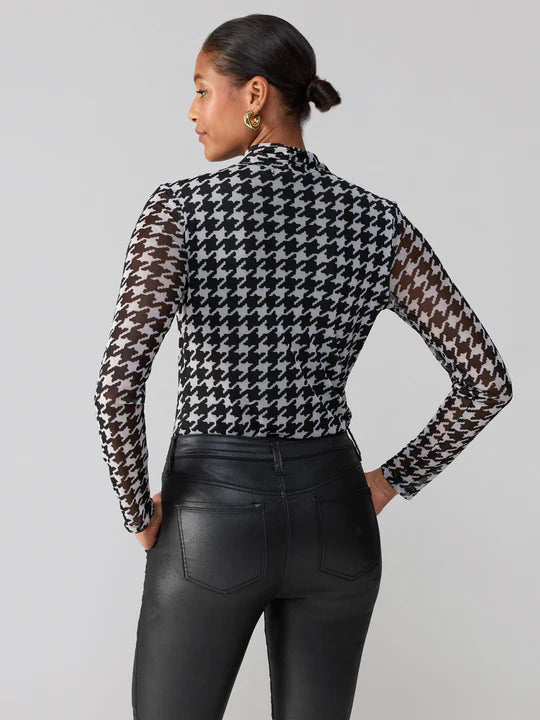 Make A Statement Mesh Top Pulse Houndstooth