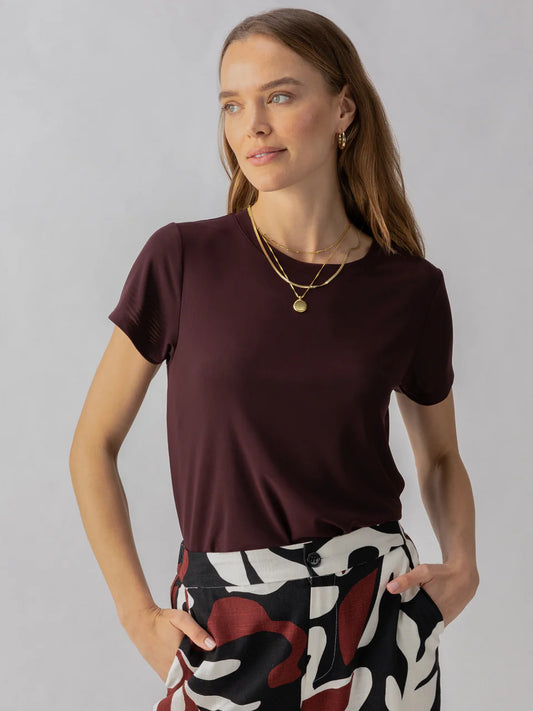 The Perfect Mesh Tee Dark Cherry