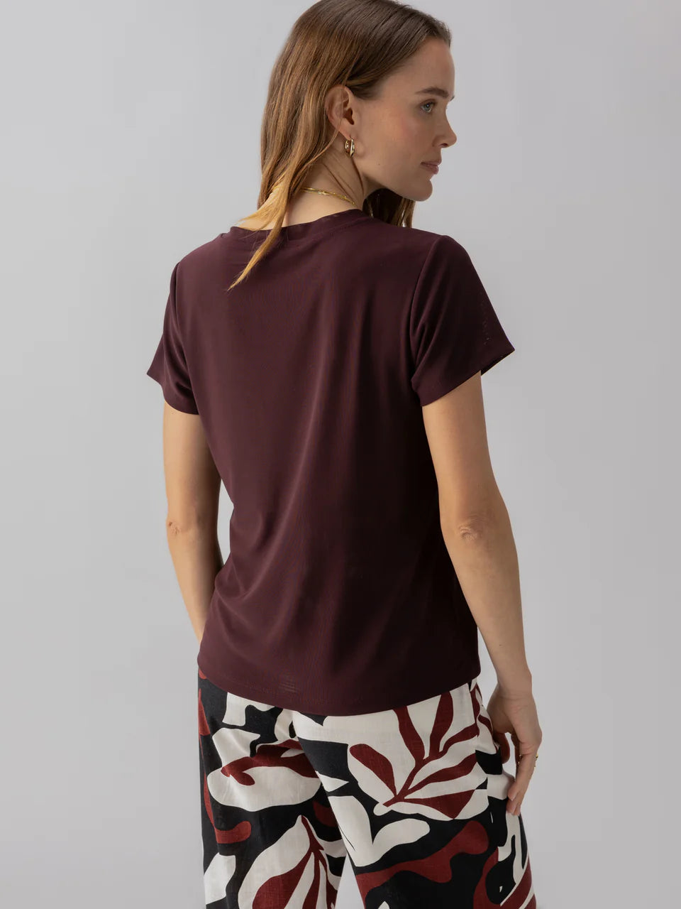 The Perfect Mesh Tee Dark Cherry