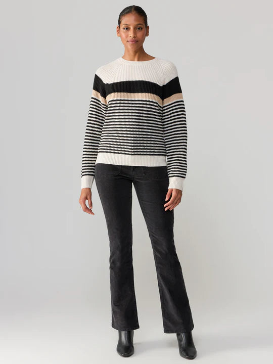 Summit Sweater White Sand Stripe