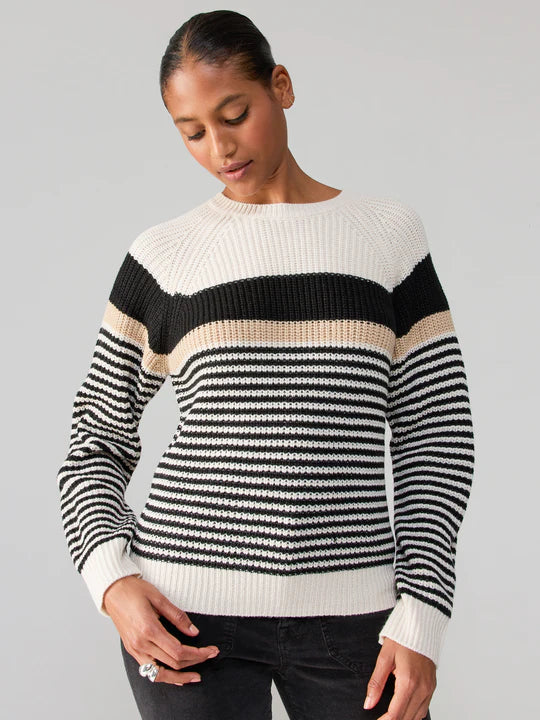 Summit Sweater White Sand Stripe