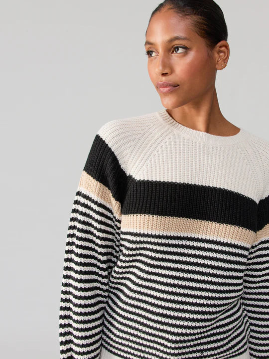 Summit Sweater White Sand Stripe