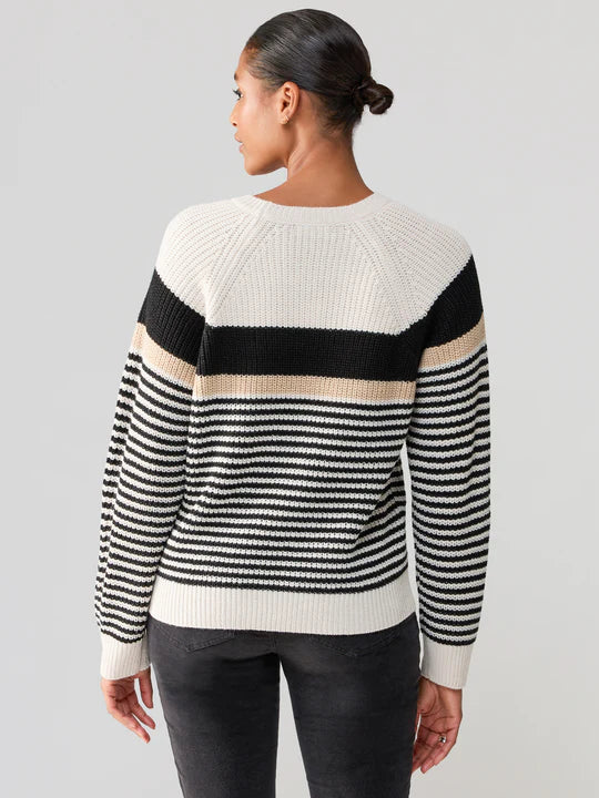 Summit Sweater White Sand Stripe