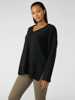 Load image into Gallery viewer, Casual Cozy V-Neck Sweater Black
