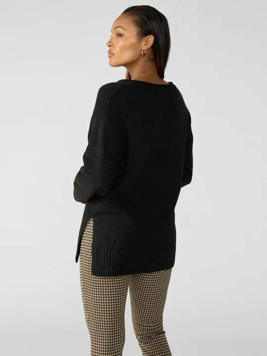Casual Cozy V-Neck Sweater Black