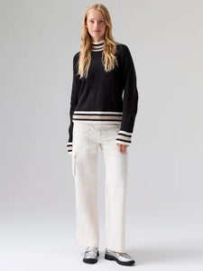 Sporty Stripe Sweater Black Multi