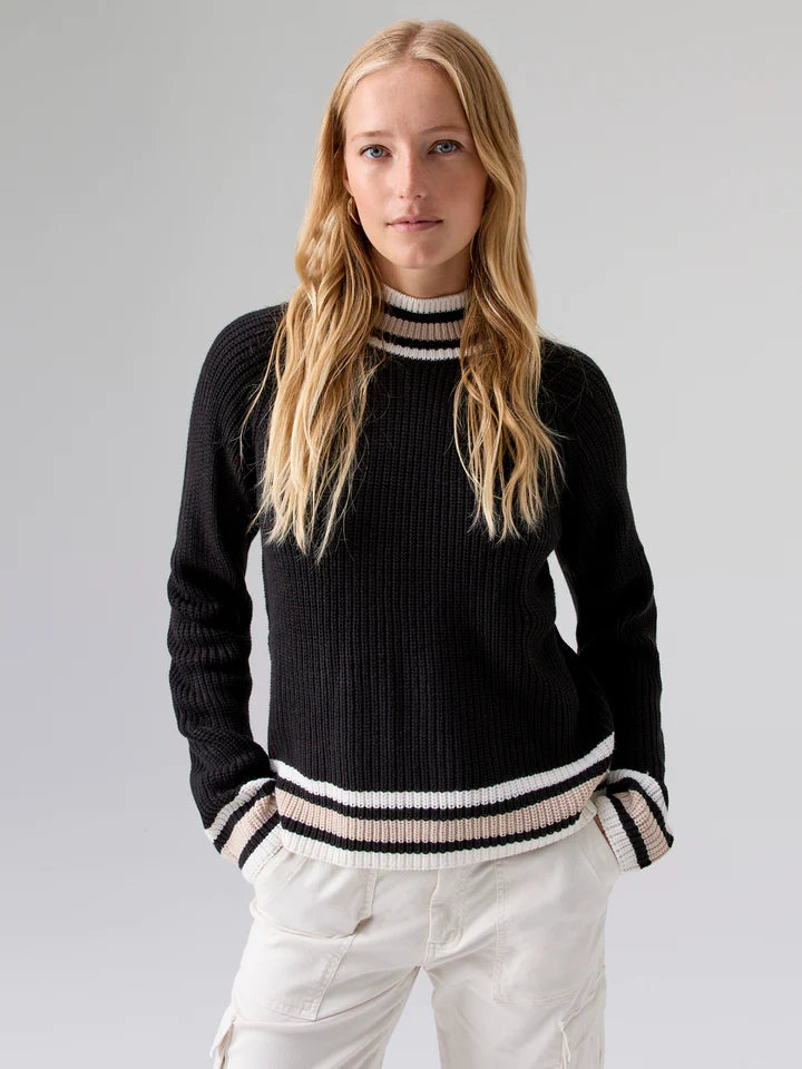 Sporty Stripe Sweater Black Multi