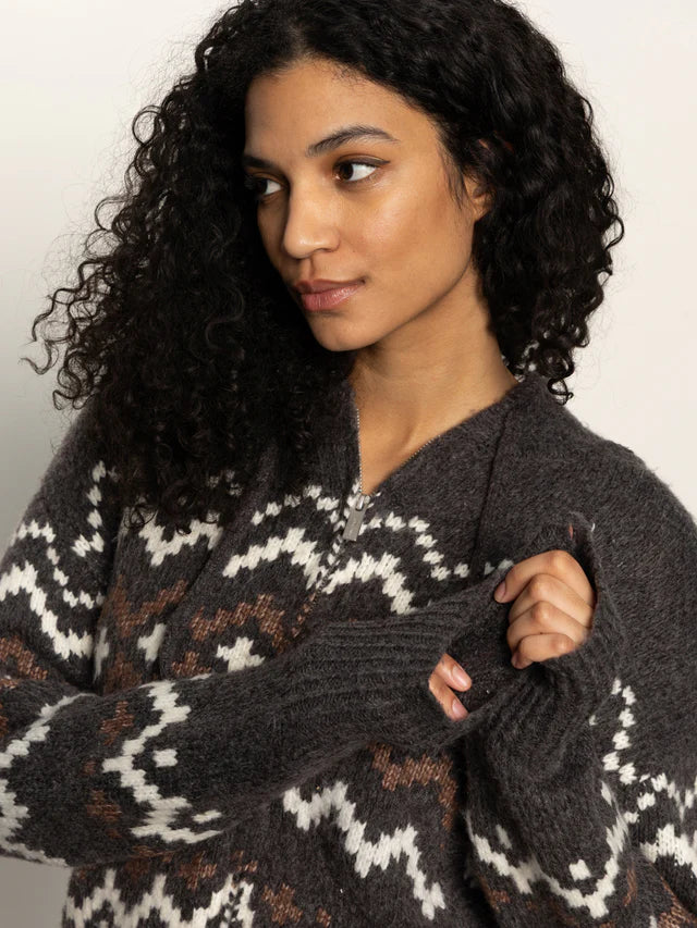 Zip-Up Fairisle Hoodie