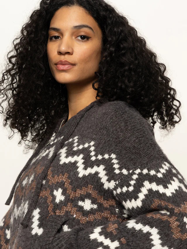 Zip-Up Fairisle Hoodie