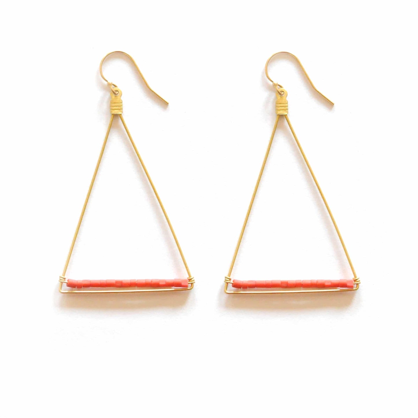 Beaded Triangle Earrings