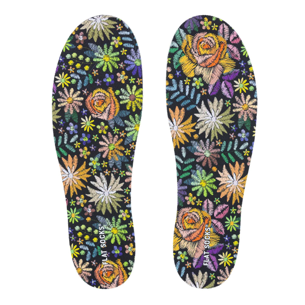 Floral Embroidery Flat Socks