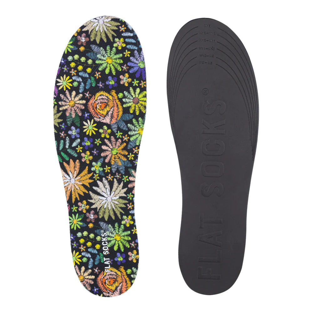 Floral Embroidery Flat Socks