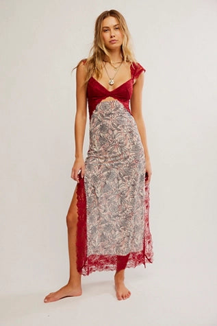 Suddenly Fine Printed Maxi Slip Dress