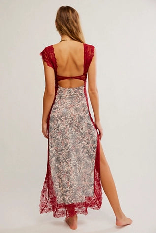 Suddenly Fine Printed Maxi Slip Dress