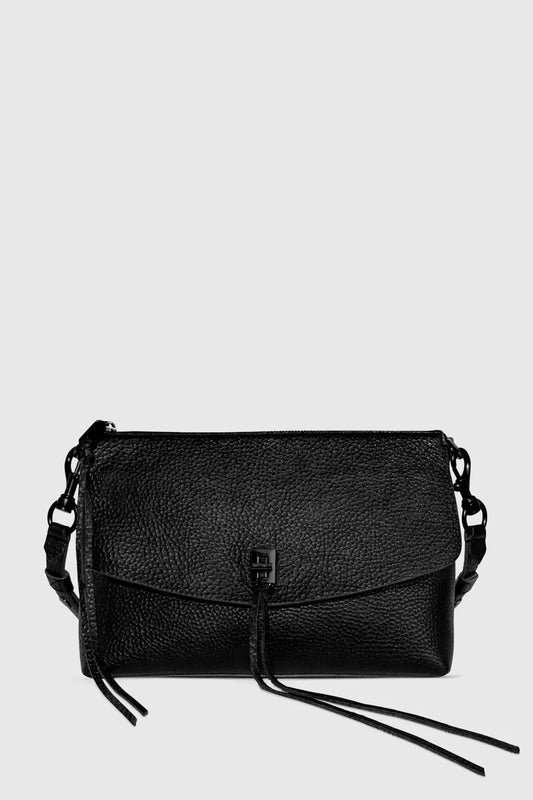 Darren Top Zip Shoulder Bag - Black