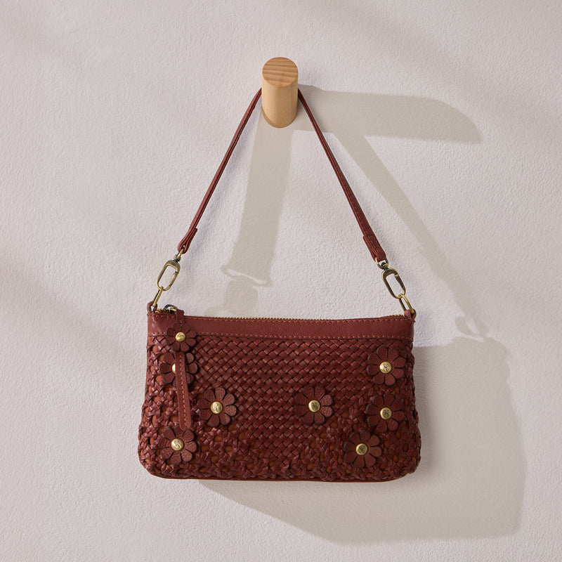 Darcy Crossbody Woven Leather Chestnut