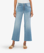 Load image into Gallery viewer, Charlotte High Rise Fab Ab Wide Wash
