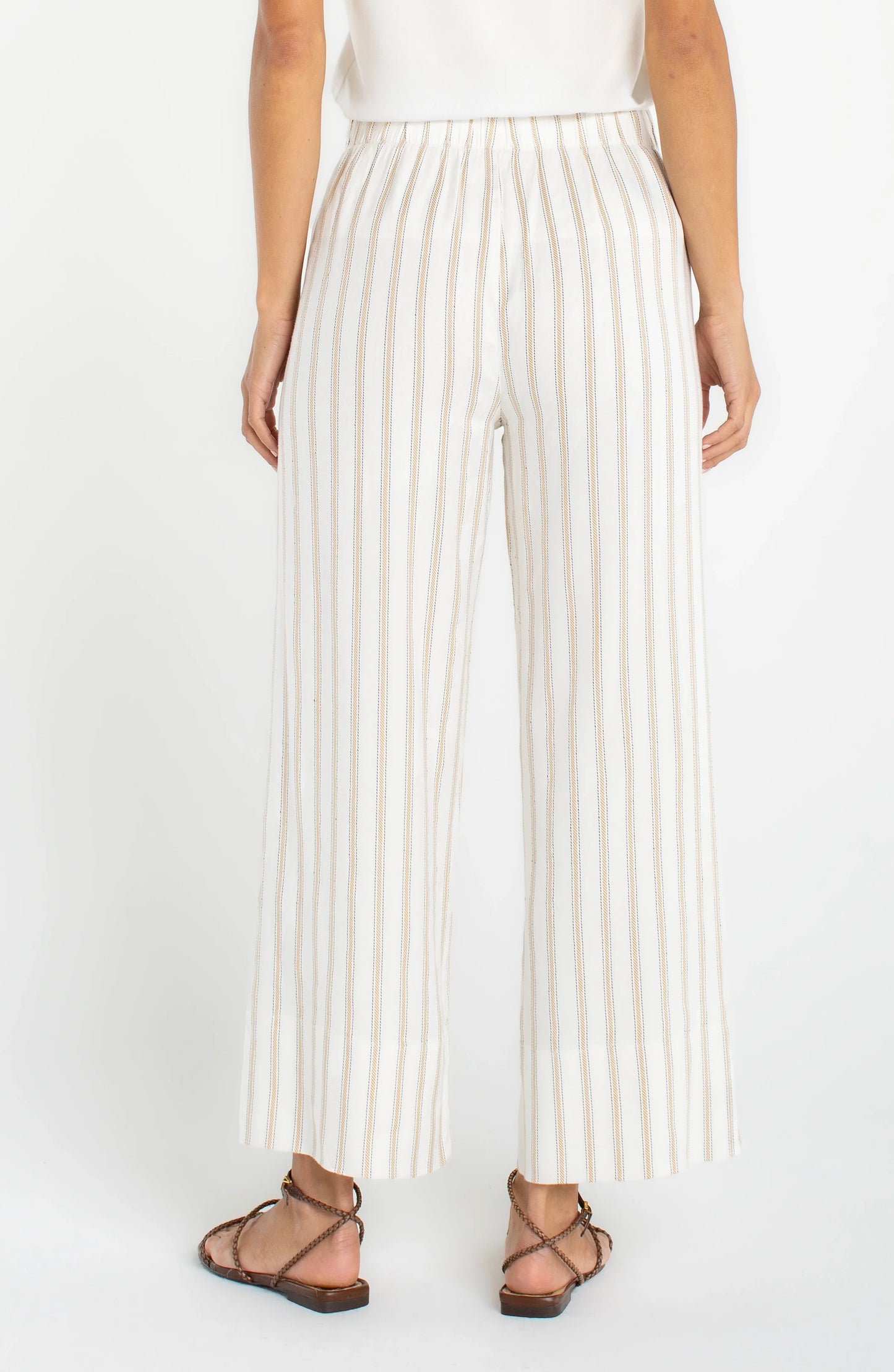 Pull-on Wide Leg Crop Trouser