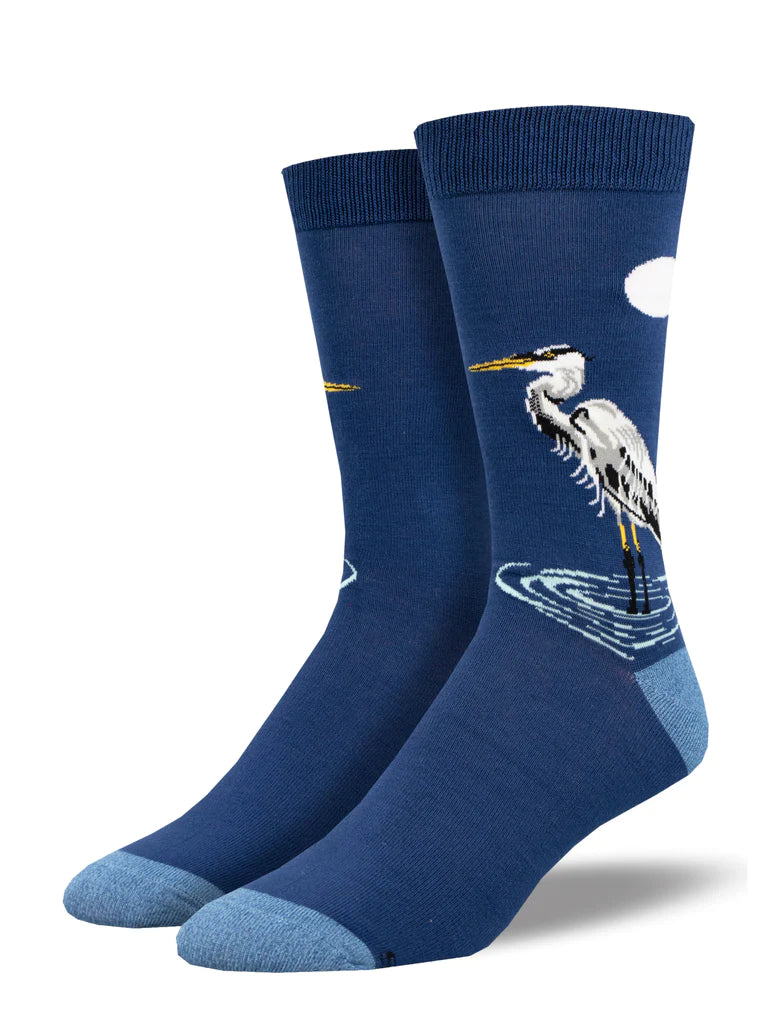 Eager Egret Men's Bamboo Crew Socks