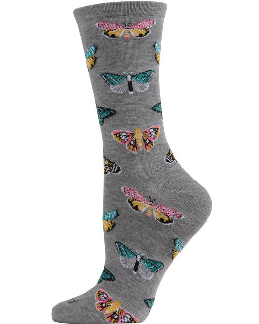 Women's Butterfly Bamboo Crew Socks