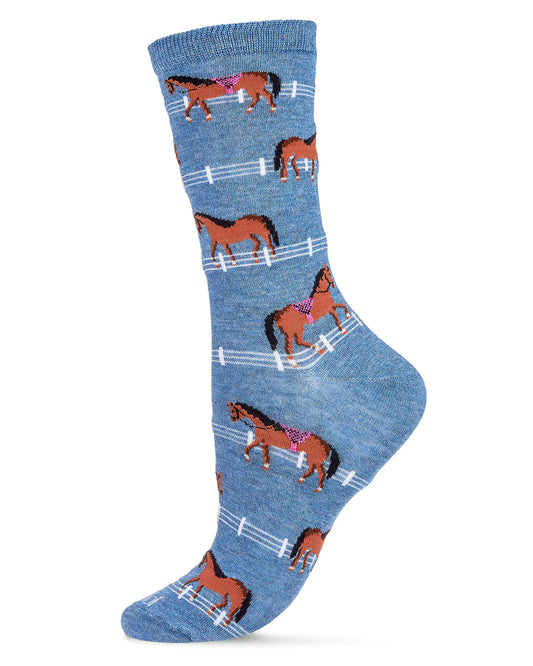 Women's Show Pony Bamboo Crew Socks