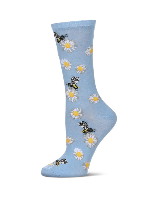 Women's Daisy Bees Bamboo Crew Socks
