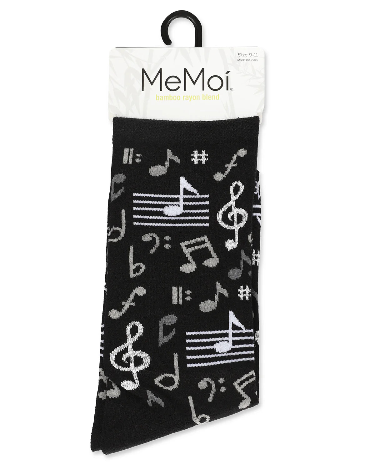 Women's Music Note Bamboo Crew Socks