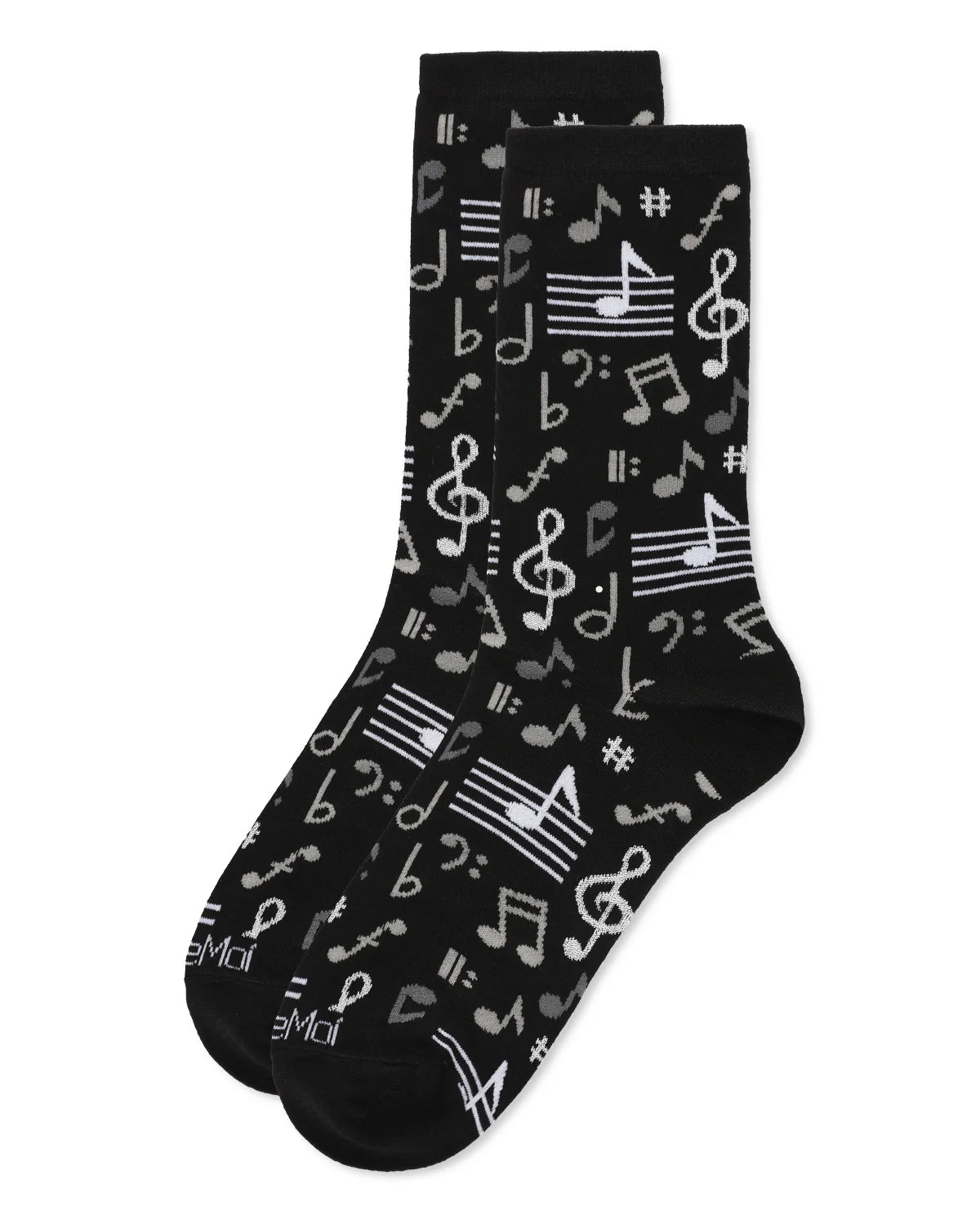 Women's Music Note Bamboo Crew Socks