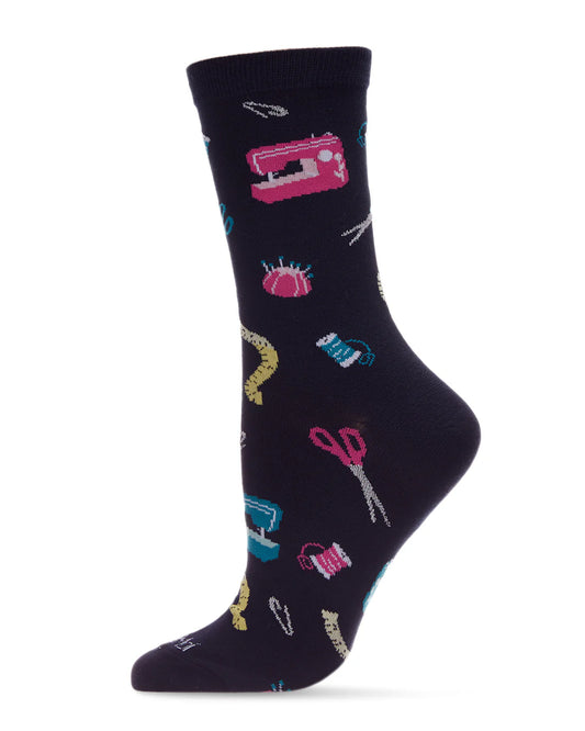 Women's Sewing Bamboo Blend Crew Socks