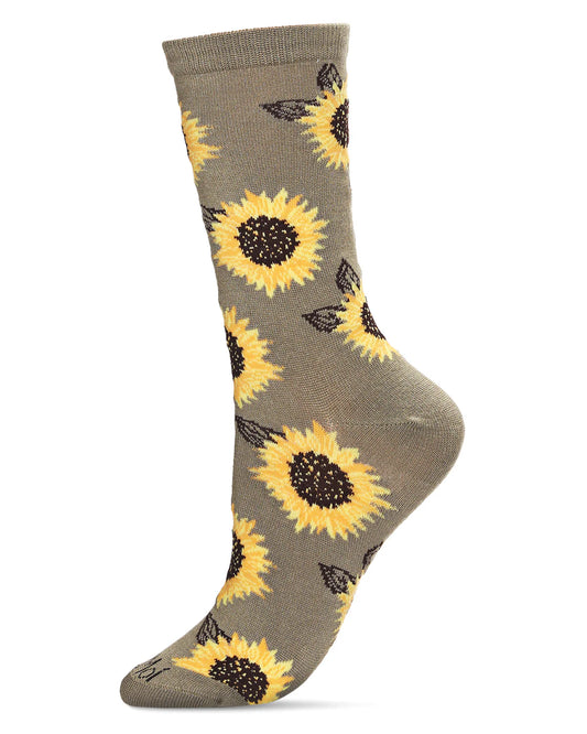 Women's Majestic Sunflower Bamboo Crew Socks