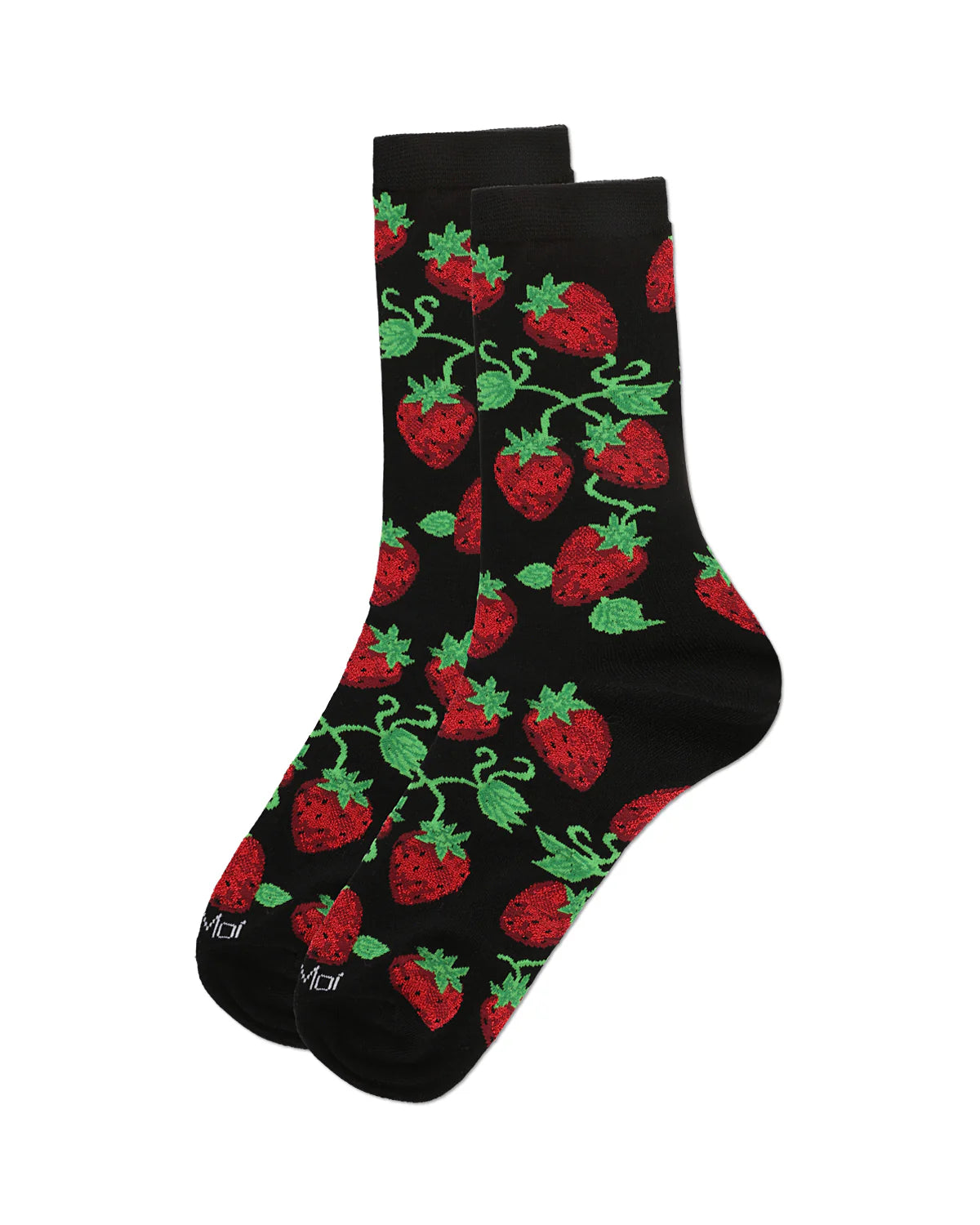 Women's Strawberry Vines Bamboo Crew Socks