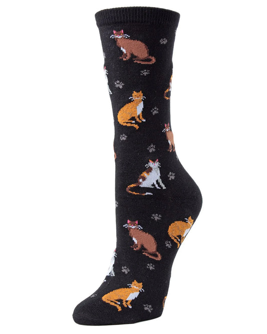 Women's Cat & Friends Bamboo Crew Socks