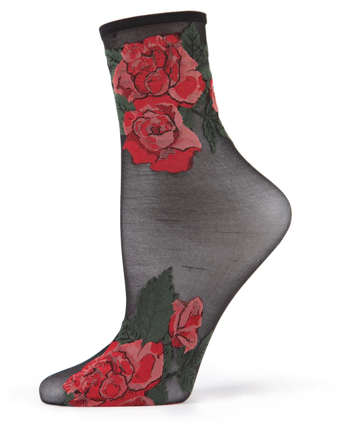 Women's Beauty Rose Garden Sheer Ankle Socks