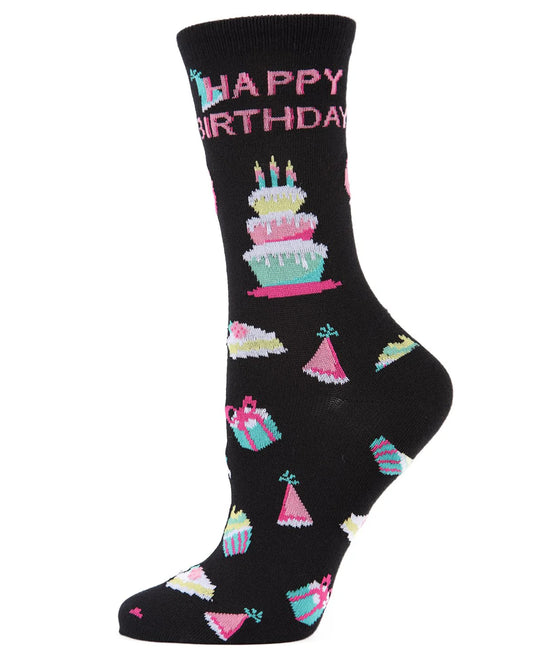 Happy Birthday Bamboo Blend Crew Socks