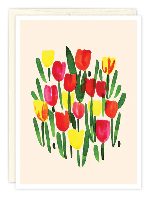 Colorful Tulips Blank Card
