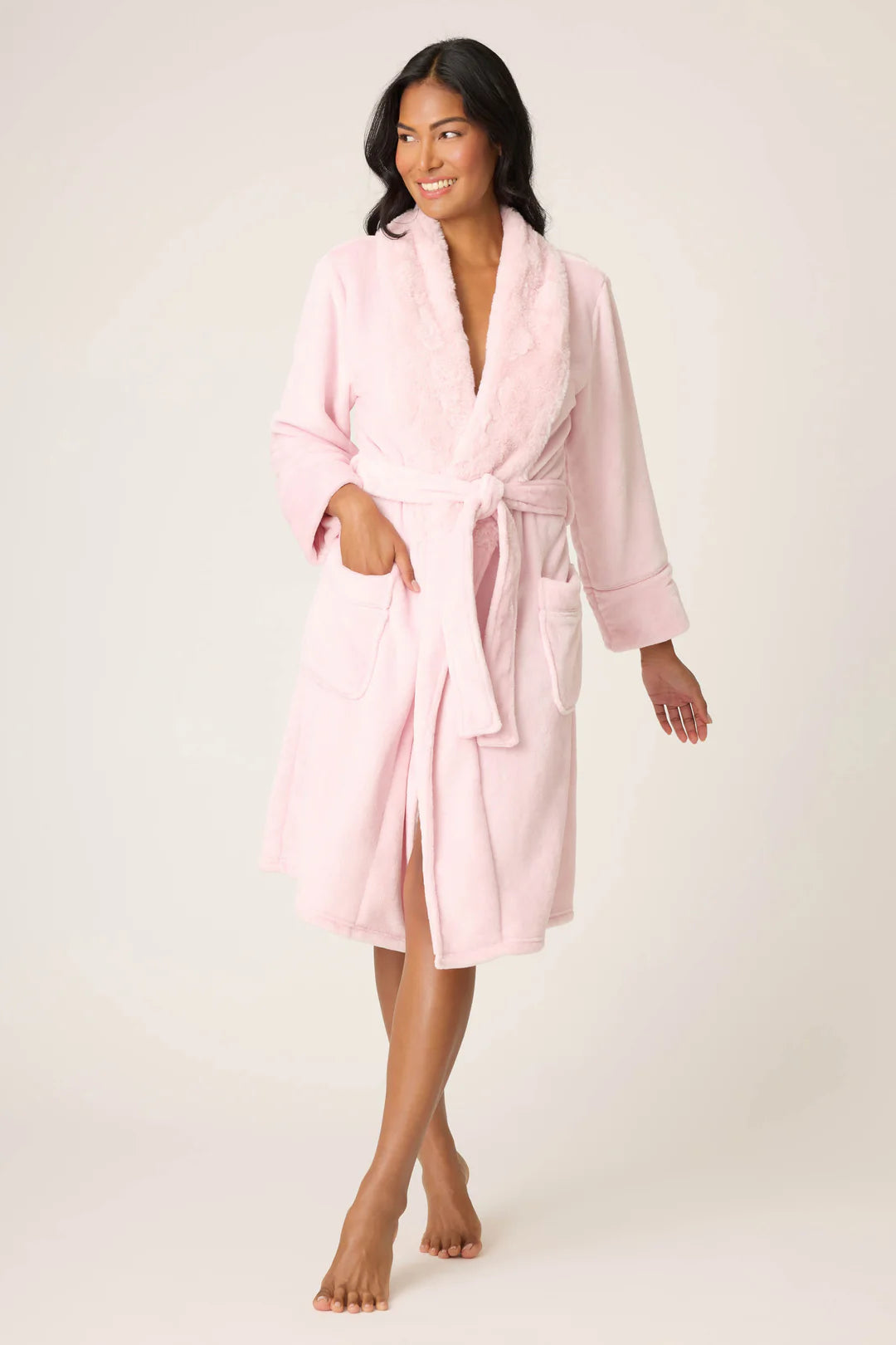 Luxe Plush Solid Pink Robe