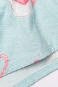Flannel Pajama Sets - Aqua