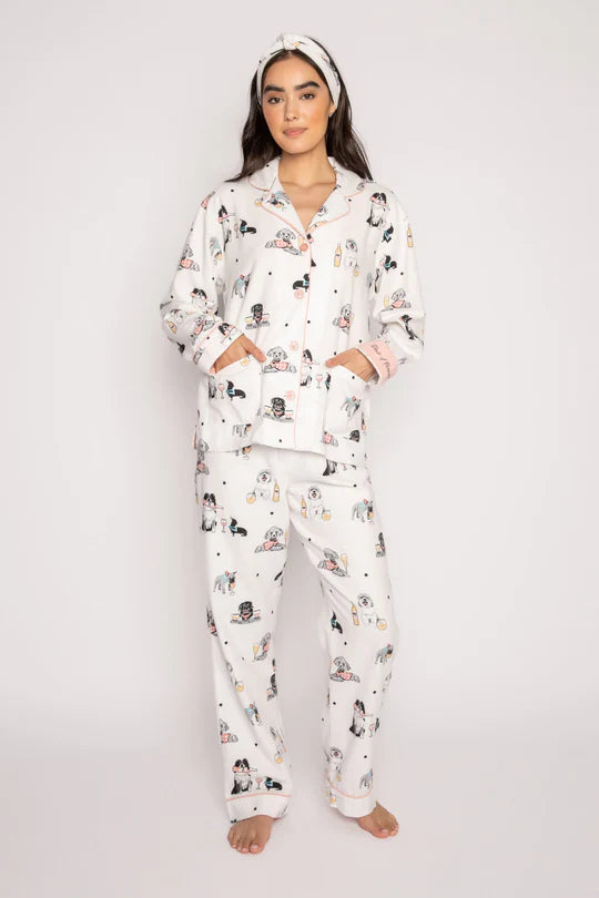 Flannel Pajama Sets - Ivory