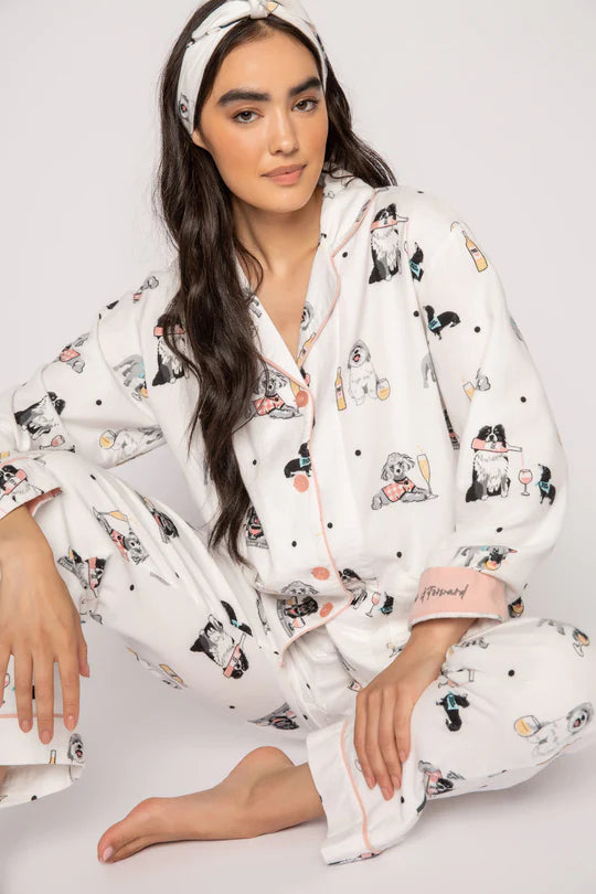 Flannel Pajama Sets - Ivory