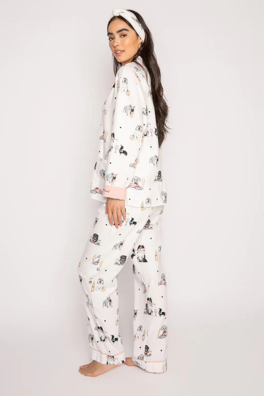 Flannel Pajama Sets - Ivory