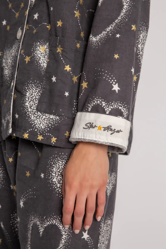 Flannel Pajama Sets - Pewter