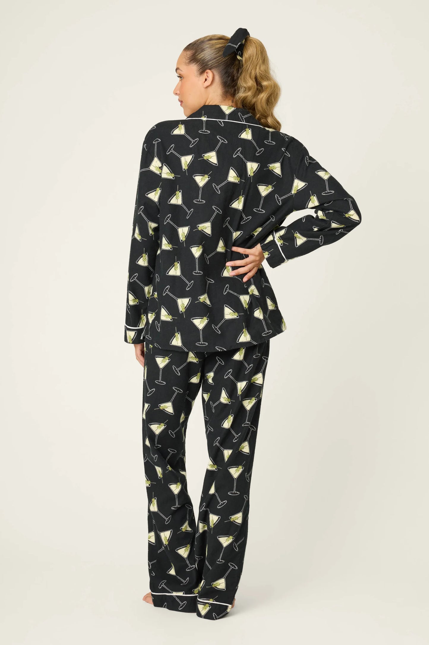 Merrier With A Martini 3-Piece Flannel PJ Set