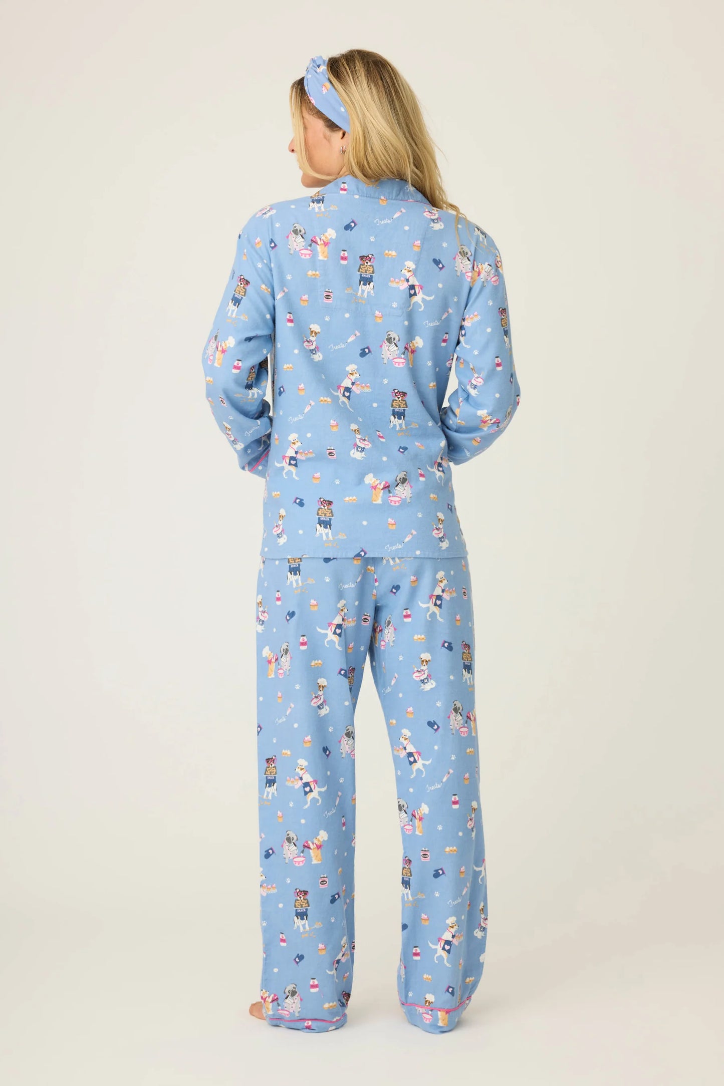 Baked Woof Love Dog Print 3-Piece Flannel PJ Set