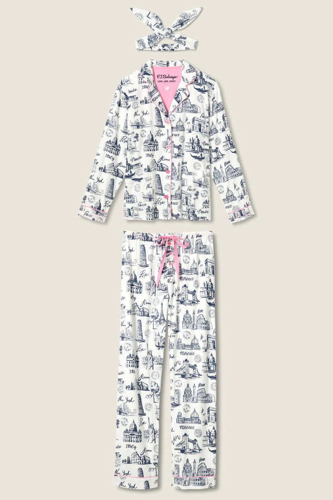 Bon Voyage 3-Piece Flannel PJ Set