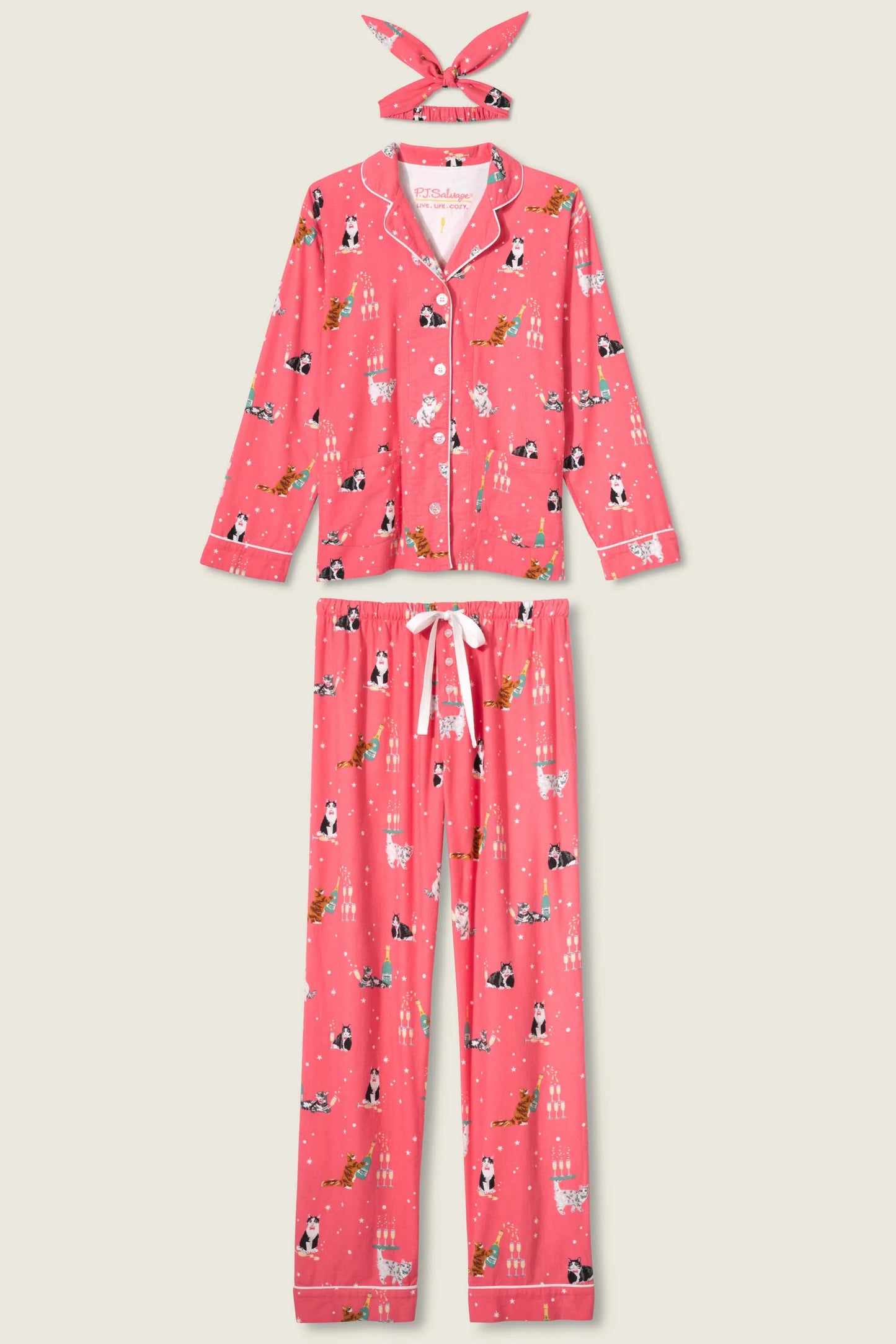 Let's Get Fizzical 3-Piece Flannel PJ Set
