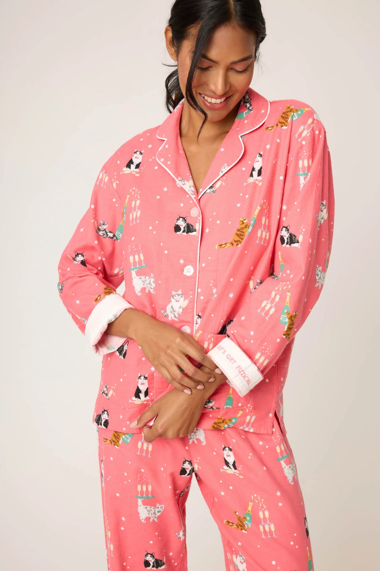 Let's Get Fizzical 3-Piece Flannel PJ Set