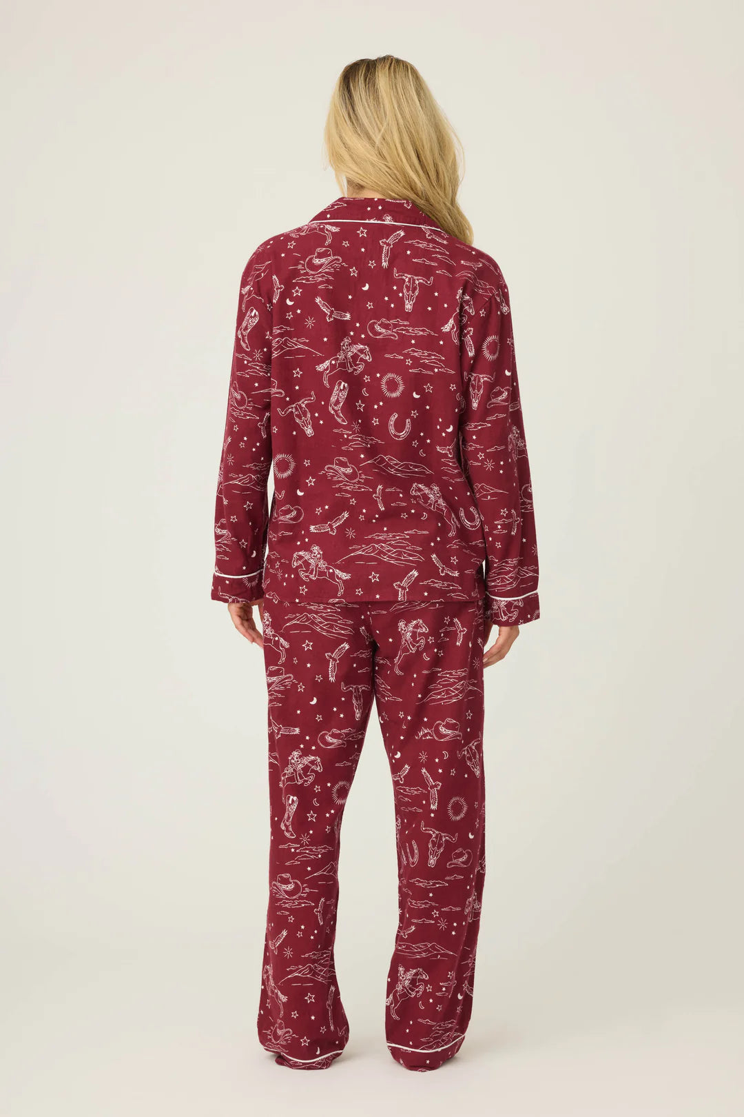 Hold Your Horses Western Print 3-Piece Flannel PJ Set